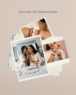 A woman wearing a layered Leigh Avenue bracelet stack, styled naturally rather than as a traditional Women's Month promotional image.
