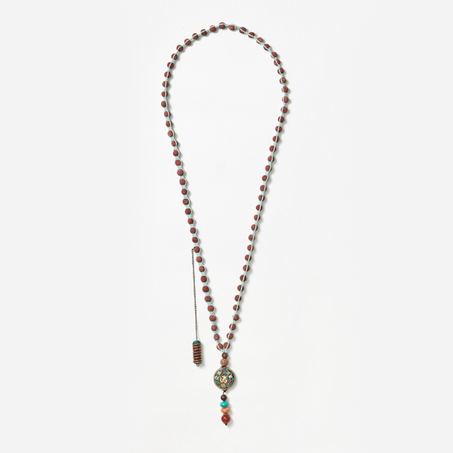 neckpiece with spiral and buddha beads