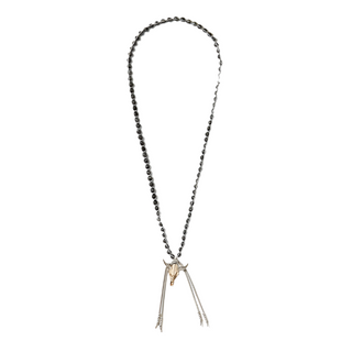 bead and cord cattle skull neckpiece
