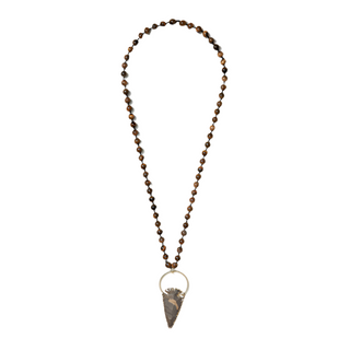 beaded neckpiece with jasper arrowhead