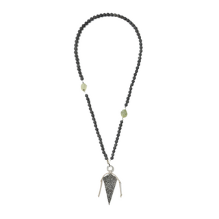 beaded neckpiece with rhinestone spear