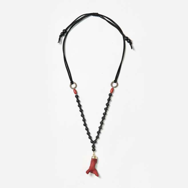 adjustable beaded coral necklace