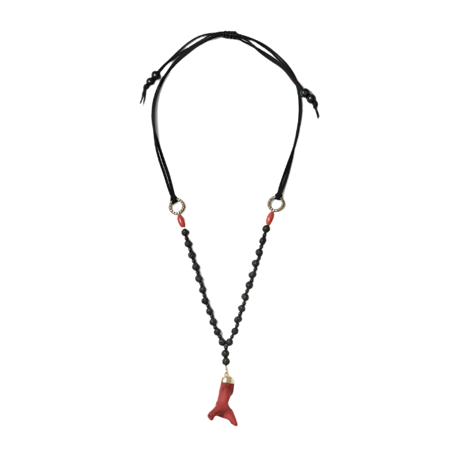 adjustable beaded coral necklace