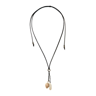 adjustable feather and shell neckpiece