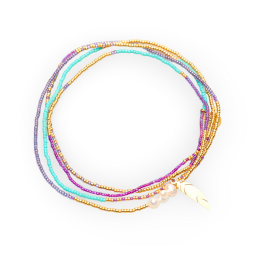 Amber & mauve hues—desert-inspired necklace to wear solo or layered.