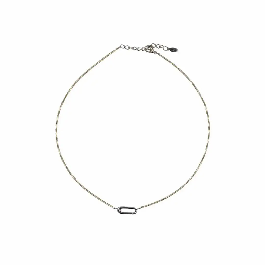 Miyuki Silver Oval necklace