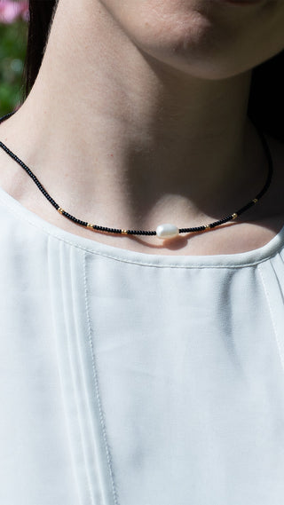 Black Beauty Necklace with Pearl