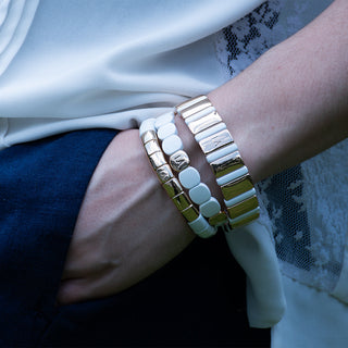 Golden Dominion White and Gold Bracelet Stack