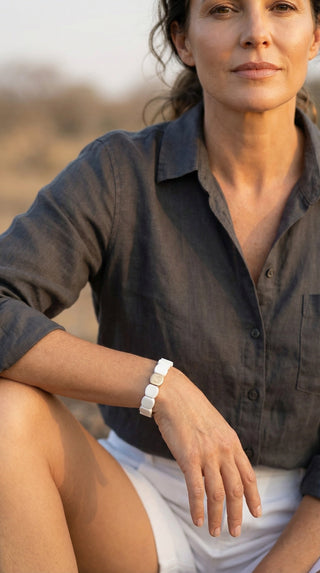 Golden Kingfisher White and Gold Bracelet