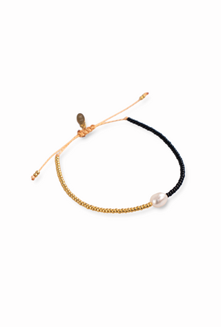 Midnight Meanders Black and Gold Bracelet