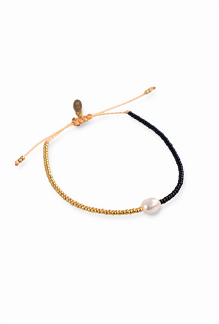 Midnight Meanders Black and Gold Bracelet