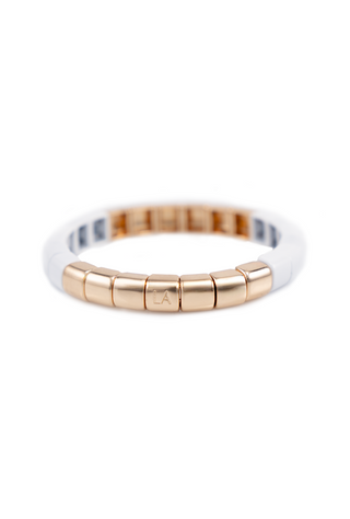Palesa’s Pyramid White and Gold Bracelet