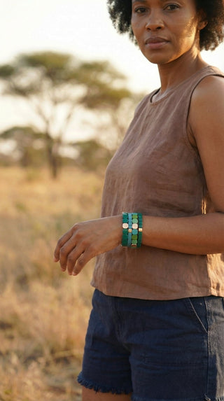Riverdance Canopy Green Bracelet Stack