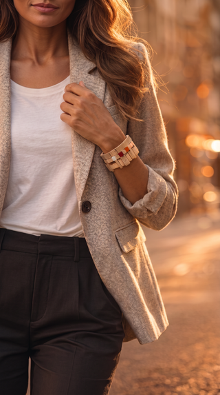 Sculpted Sun Bracelet Stack