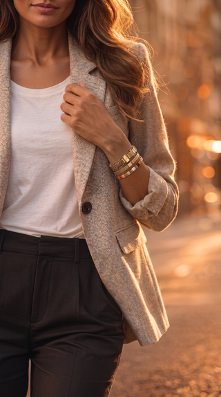 Sculpted Sun Bracelet Stack
