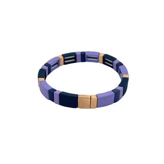 Purple Reign Bracelet crafted from rich violet resin links, finished with a polished gold accent for a modern, minimalist look.