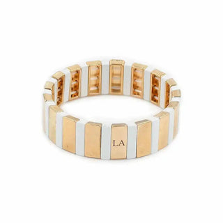 Spirit of Ubuntu White and Gold Bracelet Stack