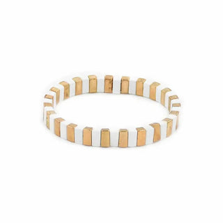 Spirit of Ubuntu White and Gold Bracelet Stack