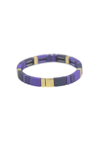 Purple Reign Bracelet crafted from rich violet resin links, finished with a polished gold accent for a modern, minimalist look.