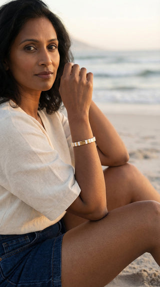 Whistling Thorn White and Gold Bracelet